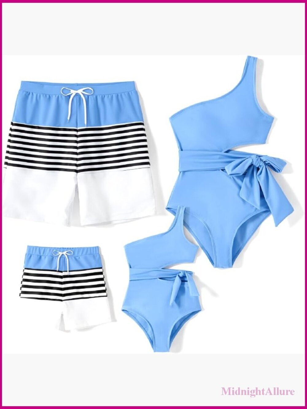 One Shoulder Colorblock One Piece Swimsuit - Family Matching Style